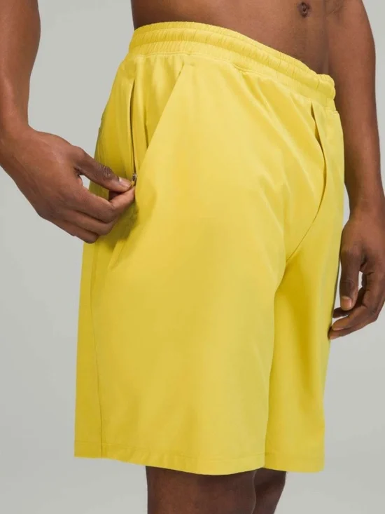 Lululemon Pace Breaker Lined Short 9" Men's Medium Soleil (Yellow) EUC $79 - Picture 4 of 5